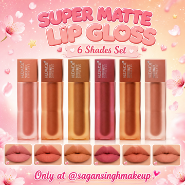 HUDAMOJI Lip Gloss Smootch Set of 6 – Ultra Glossy Long Lasting Shades | Unbelievable Price ₹799
