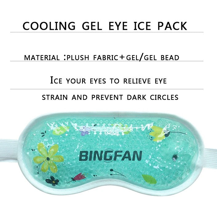 Kawaii Polyester Eye Mask Cooling Gel With Beads For Dark Circles, Dry Eyes, Cooling Eyes, Redness, Eye Patches Eye Cooling Gel Pad Stretchable With Sleeping Mask Eye Relaxing For Women&Men -Blue