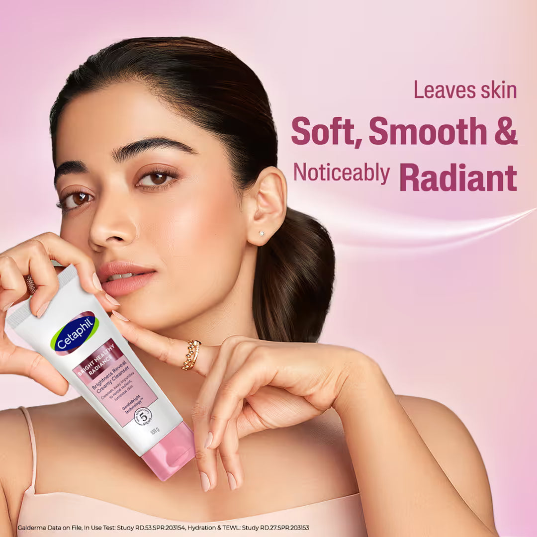 Cetaphil Bright Healthy Radiance Brightness Reveal Creamy Cleanser – Gentle Face Wash for Bright & Even Skin Tone (100g)