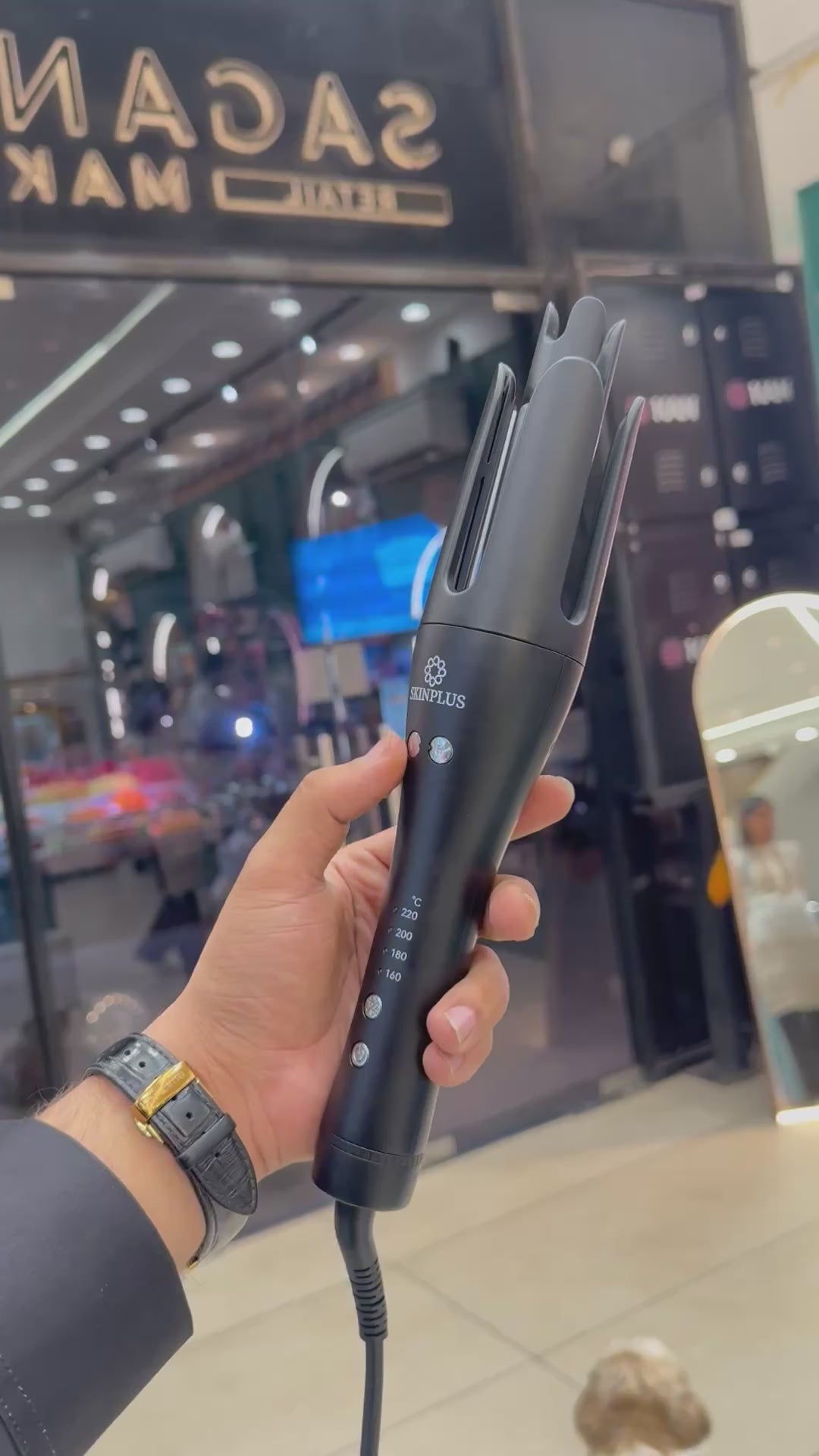Load video: Skinplus Auto Hair Curler - Titanium Plates Inside | One Year Warranty From Official Store | LONG CURL HOLD