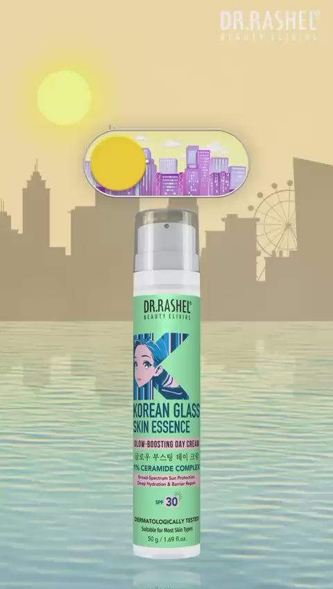 Load video: Korean Glass Skin Glow-Boosting Day Cream with Ceramide Complex &amp; SPF 30 (50g)