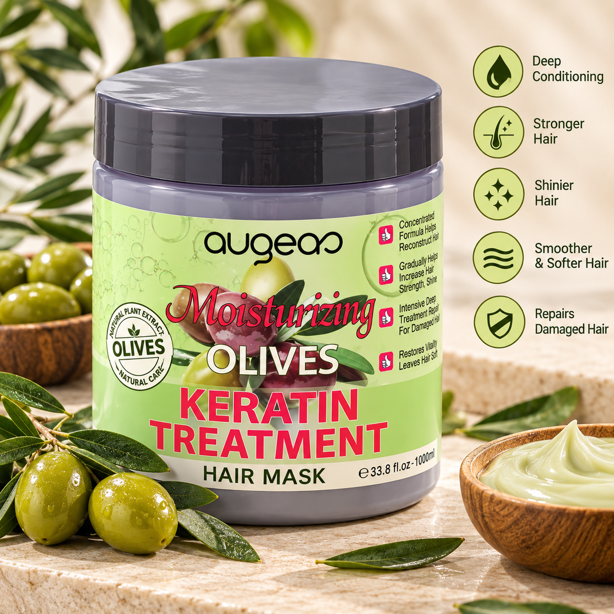 Moisturizing Olives Keratin Treatment Hair Mask – 1000ml