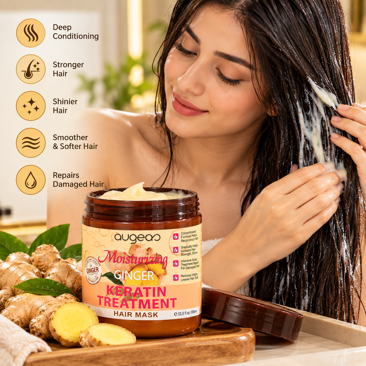 Japanese Moisturizing Ginger Keratin Treatment Hair Mask – 1000ml