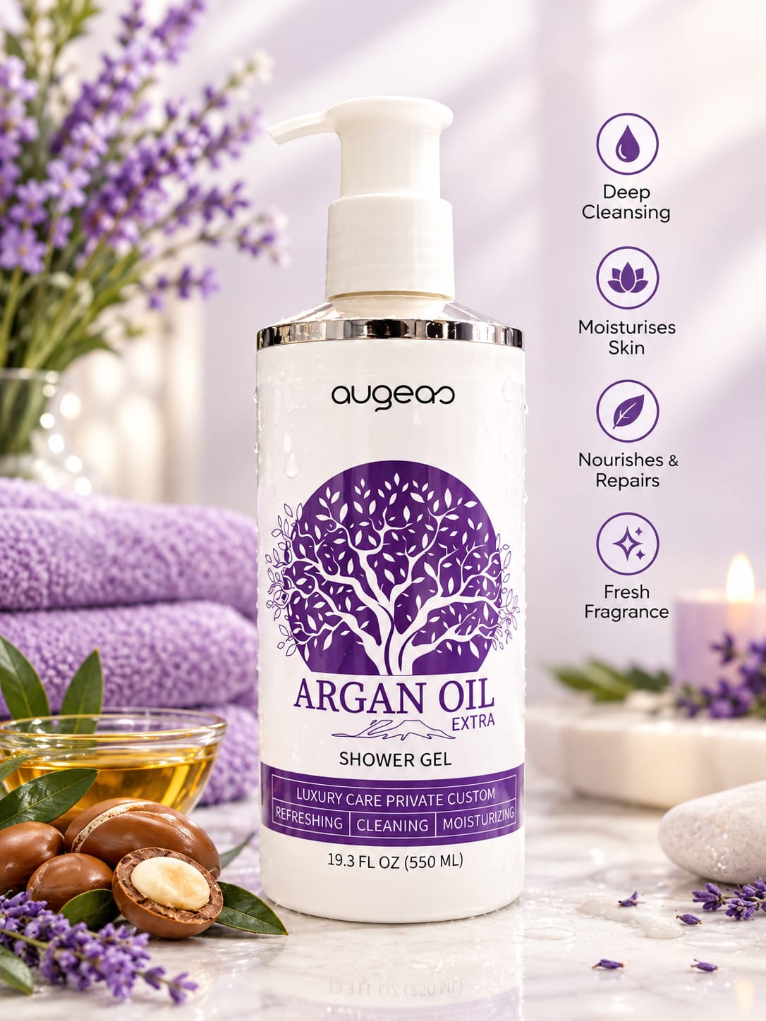 Japanese Argan Oil Extra Shower Gel – Deep Cleansing & Moisturising 550ml