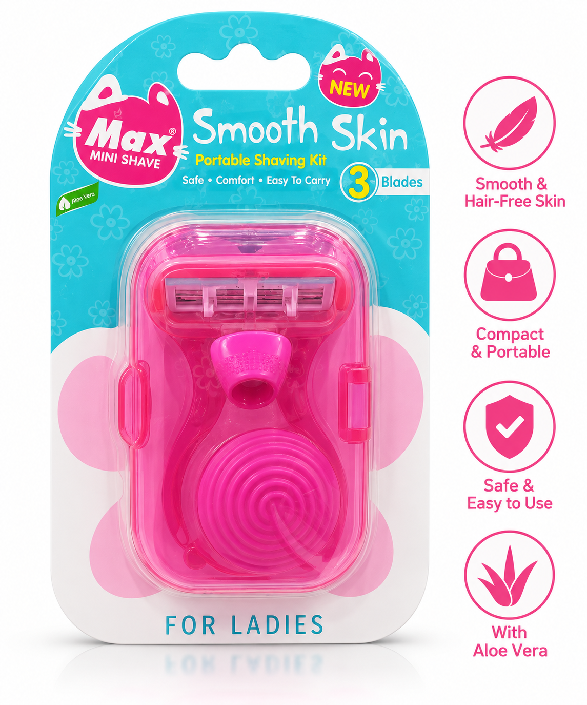 Mini Shave Smooth Skin Portable Shaving Kit for Ladies