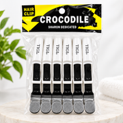 Crocodile Hair Sectioning Clips – Pack of 6 | Professional Salon Hair Clips for Styling, Cutting, Coloring & Makeup