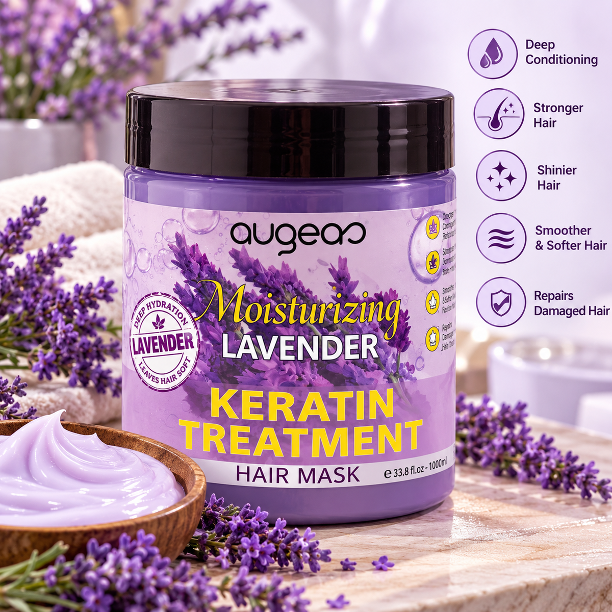 Japanese Moisturizing Lavender Keratin Treatment Hair Mask – 1000ml