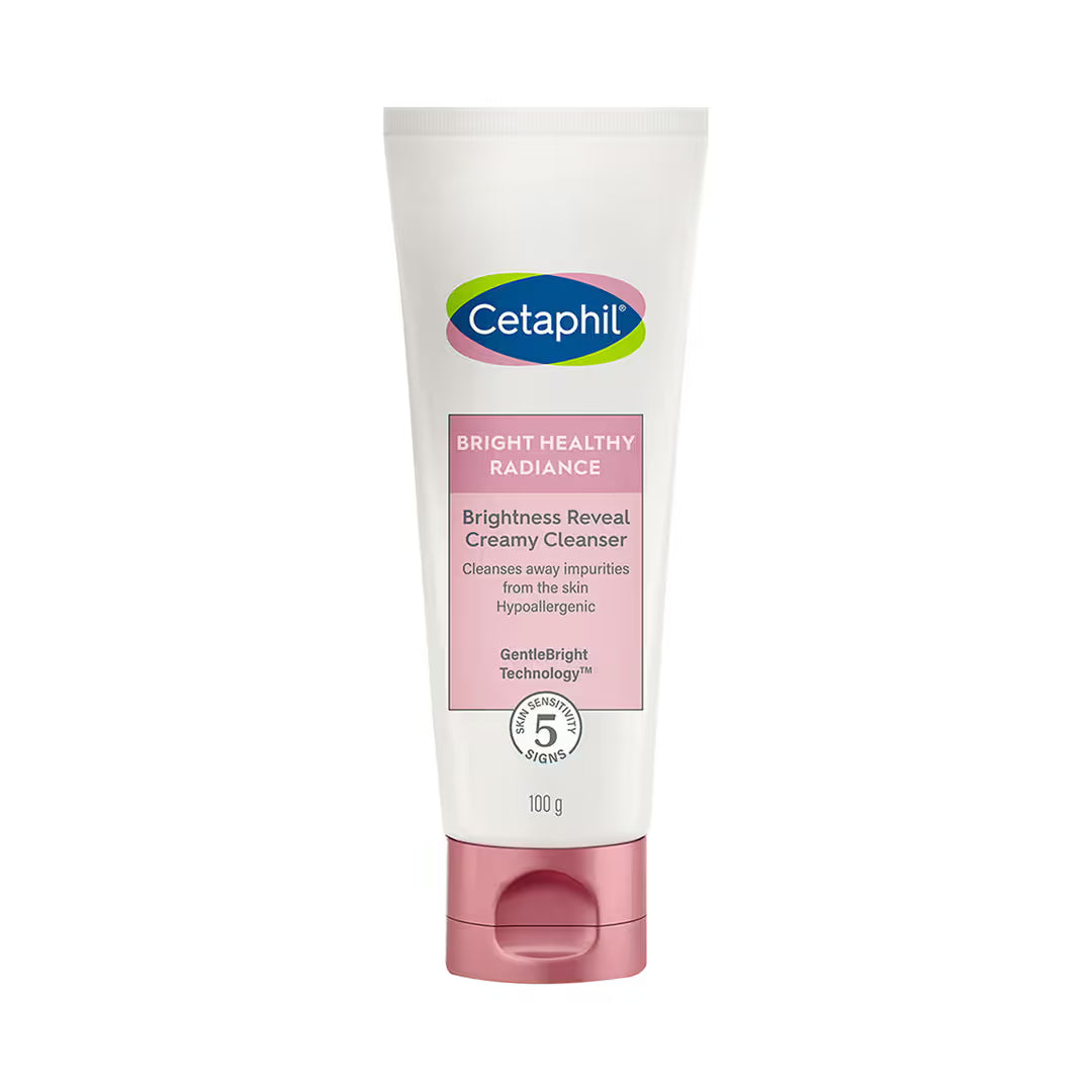 Cetaphil Bright Healthy Radiance Brightness Reveal Creamy Cleanser – Gentle Face Wash for Bright & Even Skin Tone (100g)